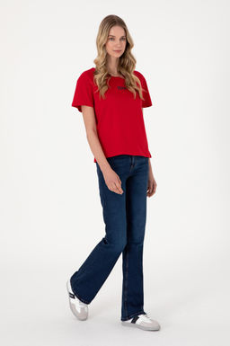 Kad_n K_rm_z_ Bisiklet Yaka Ti__rt Sepette S_rpriz _ndirim - U.s. polo assn фото 4