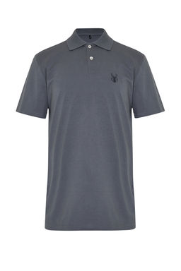 TRENDYOL MAN Antrasit Regular/Normal Kesim Geyik Desenli Polo Yaka T-shirt TMNSS24PO00027 - Trendyolmilla фото 7