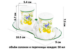 Набор д/специй 2 пр. Лимоны 16,5*9*7,5 см, на подставке NEW BONE CHINA - Elan gallery фото 10
