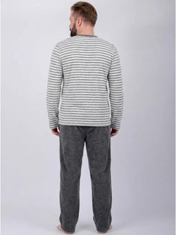 Пижама Вояж 2 серая, махра - Малина фото 4