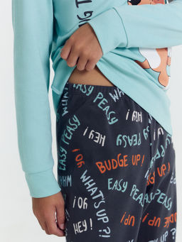 Комплект для мальчиков (джемпер, брюки) в голубом и сером цвете с печатью - Mark formelle фото 6