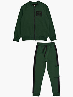 Спортивный костюм для девочки на молнии UD 7728 зелен-хаки - Mini maxi фото 4