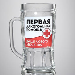 Кружка пивная Первая алкогольная помощь, 500мл - Дорого внимание фото 4