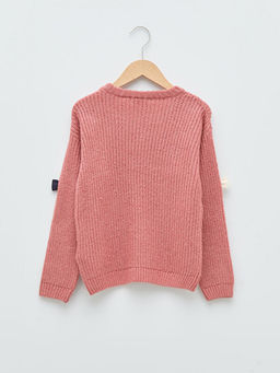 Bisiklet Yaka Fiyonk Detayl? Uzun Kollu K?z ?ocuk Triko Kazak - Waikiki фото 2