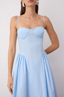 TRENDYOLMILLA Siyah A-Kesim Poplin Dokuma Midi S?k Elbise TPRSS24EL00294 фото 12