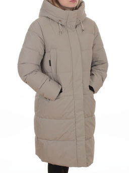 2129 BEIGE Пальто зимнее женское (200 гр. холлофайбер)