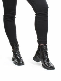 01-CYY11-1 BLACK Ботинки демисезонные женские (натуральная кожа, байка) - Фабричный китай фото 5