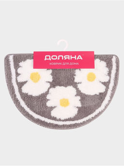 Коврик Доляна Daisies, 4060 см, микрофибра, серый  фото 6