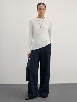 Джемпер с необработанным краем из шерсти / Zarina  фото 2