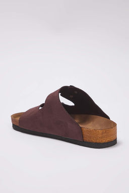 Koyu Kahverengi Suet Cift Tokal? Kad?n Terlik TAKSS24TE00004