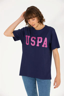 Женская базовая футболка темно-синего цвета с круглым вырезом Неожиданная скидка в корзине - U.s. polo assn фото 4