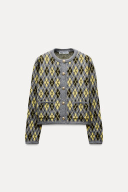 ARGYLE KNIT CARDIGAN - Zara фото 5