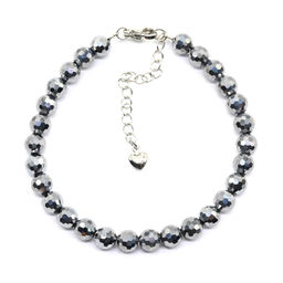 Терагерцевый браслет шарик с гранями 6мм, 19см Радуга камня