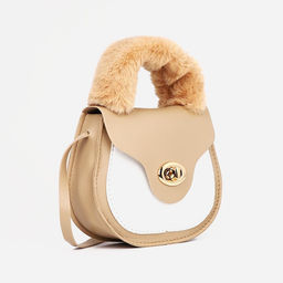 Сумка детская на застёжке, цвет бежевый