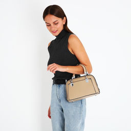 Сумка-саквояж на молнии, цвет бежевый - Simaland фото 4