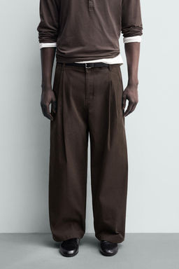 PLEATED WIDE-LEG TROUSERS - Zara фото 19