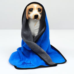 Полотенце для животных супервпитывающее, большое, 400 г/м, 50 х 100 см, синее - Пижон фото 10