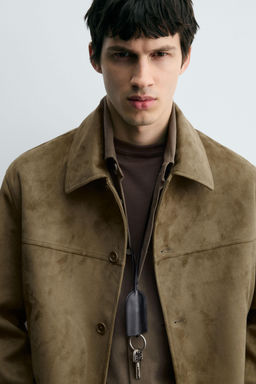 FAUX SUEDE REGULAR FIT JACKET - Zara фото 5