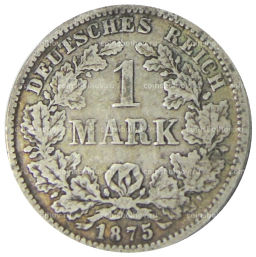 Монета 1 марка 1875 года F Германия