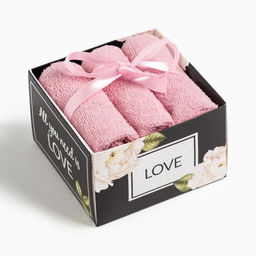 Набор махровых салфеток С любовью 30х30 см -3 шт, хлопок, 340г/м3 - Этель фото 5