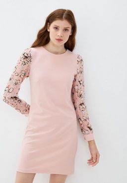 Полуприталенное платье с цветочным принтом