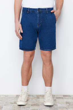 Lacivert Pileli Regular Sort & Bermuda TMNSS21SR0493