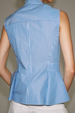 CAMISA PEPLUM RAYAS / Azul / Blanco - Zara фото 3