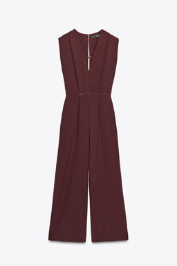 WIDE-LEG JUMPSUIT WITH BELT - Zara фото 4