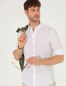 Beyaz Regular Fit Uzun Kollu G_mlek - Pierre cardin фото 2