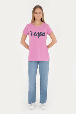 Женская фиолетовая футболка с круглым вырезом - U.s. polo assn фото 18