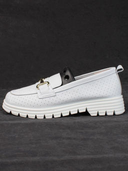 03-PDD164-1 WHITE Полуботинки женские (натуральная кожа)