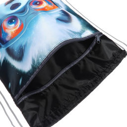 Мешок для обуви с карманом 420 х 340 мм, Calligrata МСО-7С, (мягкий полиэстер, плотность 210D), Пушистый дружок песик  фото 4