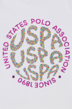 Белая футболка для девочки - U.s. polo assn фото 4