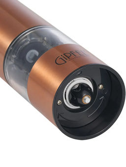 9149 GIPFEL Мельница электрическая TROPICA для соли и перца, 22 см. Цвет: медный. Материал: нержавеющая сталь, органическое стекло, керамика, пластик. Батарейки в комплект не входят, требуется 4 шт. "АА".