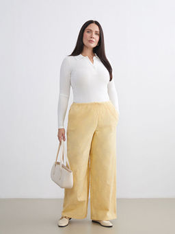 Beli Lastikli Desenli Geni? Pa?a Kad?n Pantolon