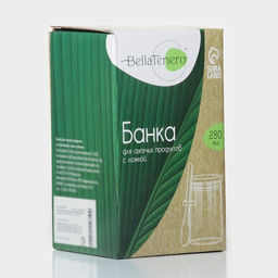 Банка для сыпучих продуктов с ложкой BellaTenero «Эко», 280 мл, 7×11 см, с бамбуковой крышкой, стекло, прозрачная