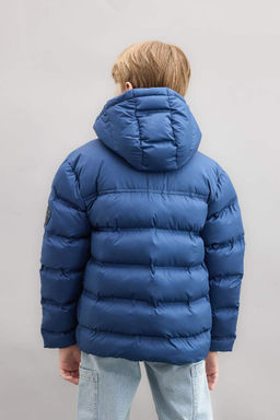 Водоотталкивающее пальто с капюшоном для мальчика - Defacto фото 4