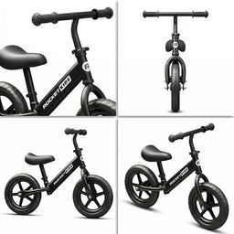 Беговел 12" Rocket R0044NEW-BK, колеса EVA, цвет черный