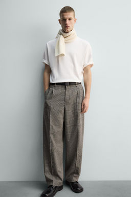 PANTAL?N RELAXED FIT CUADROS / Beige - Zara фото 6