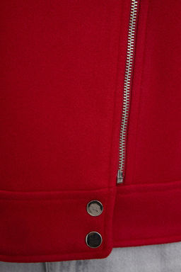 TRENDYOLMILLA Siyah Regular Kase Biker Ince Ceket Mont TWOAW25MO00131  фото 11