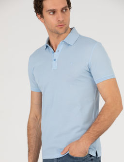 Голубая облегающая базовая футболка - Cacharel фото 2