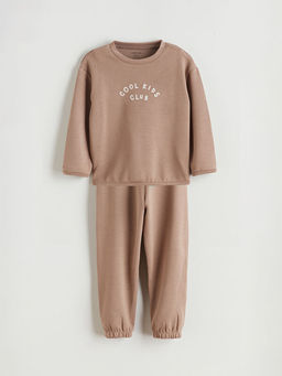 Bisiklet Yaka Erkek Bebek Sweatshirt ve E?ofman Alt 2li