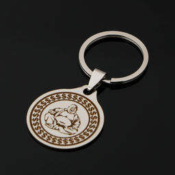 Цена за 5 шт. Брелок Хотей - бог богатства, мед. сталь