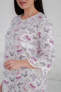 Ночная сорочка женская из футера Капучино бабочки - Амадэль фото 4