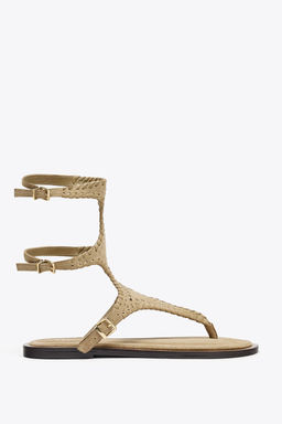 DOUBLE SUEDE ANKLE STRAP SANDALS - Zara фото 5