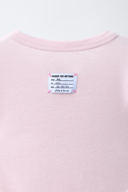 CAMISETA ESTAMPADA TEXTO / Rosa claro - Zara фото 4