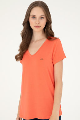 Женская базовая футболка с цветком граната Неожиданная скидка в корзине - U.s. polo assn фото 3