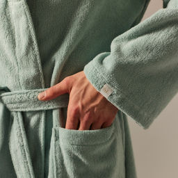 Халат махровый мужской SL HOME: Basic «Аззура», размер S, хлопок 100%, мятный