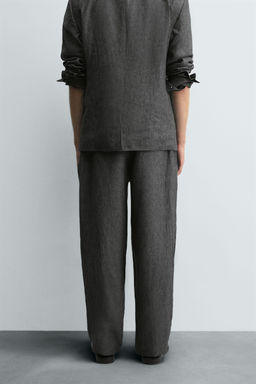 100% LINEN SUIT TROUSERS - Zara фото 3