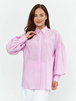 Блузка женская дл. рук. T-lab TL-B-006P-86146-розовый клетка  фото 7